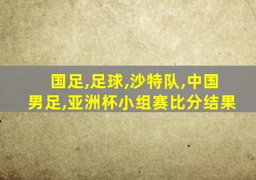 国足,足球,沙特队,中国男足,亚洲杯小组赛比分结果