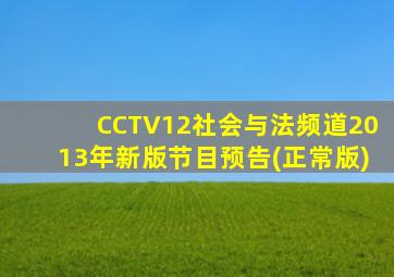 CCTV12社会与法频道2013年新版节目预告(正常版)