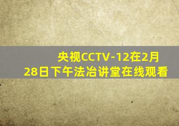 央视CCTV-12在2月28日下午法冶讲堂在线观看